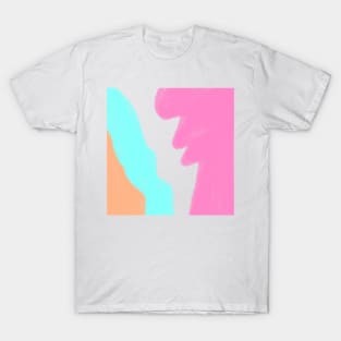 Pink blue orange abstract watercolor art T-Shirt